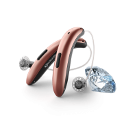 מכשירי שמיעה יוקרתיים בצבע ברונזה מסוג NOVA 2025 תוצרת HANSATON גרמניה משווק בישראל על ידי גל מכשירי שמיעה